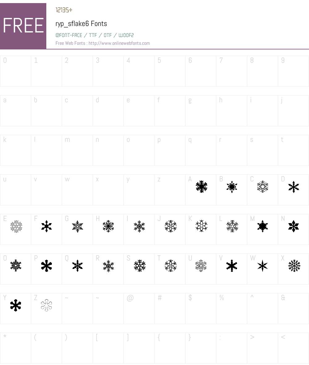 ryp_sflake6 Font Screenshots