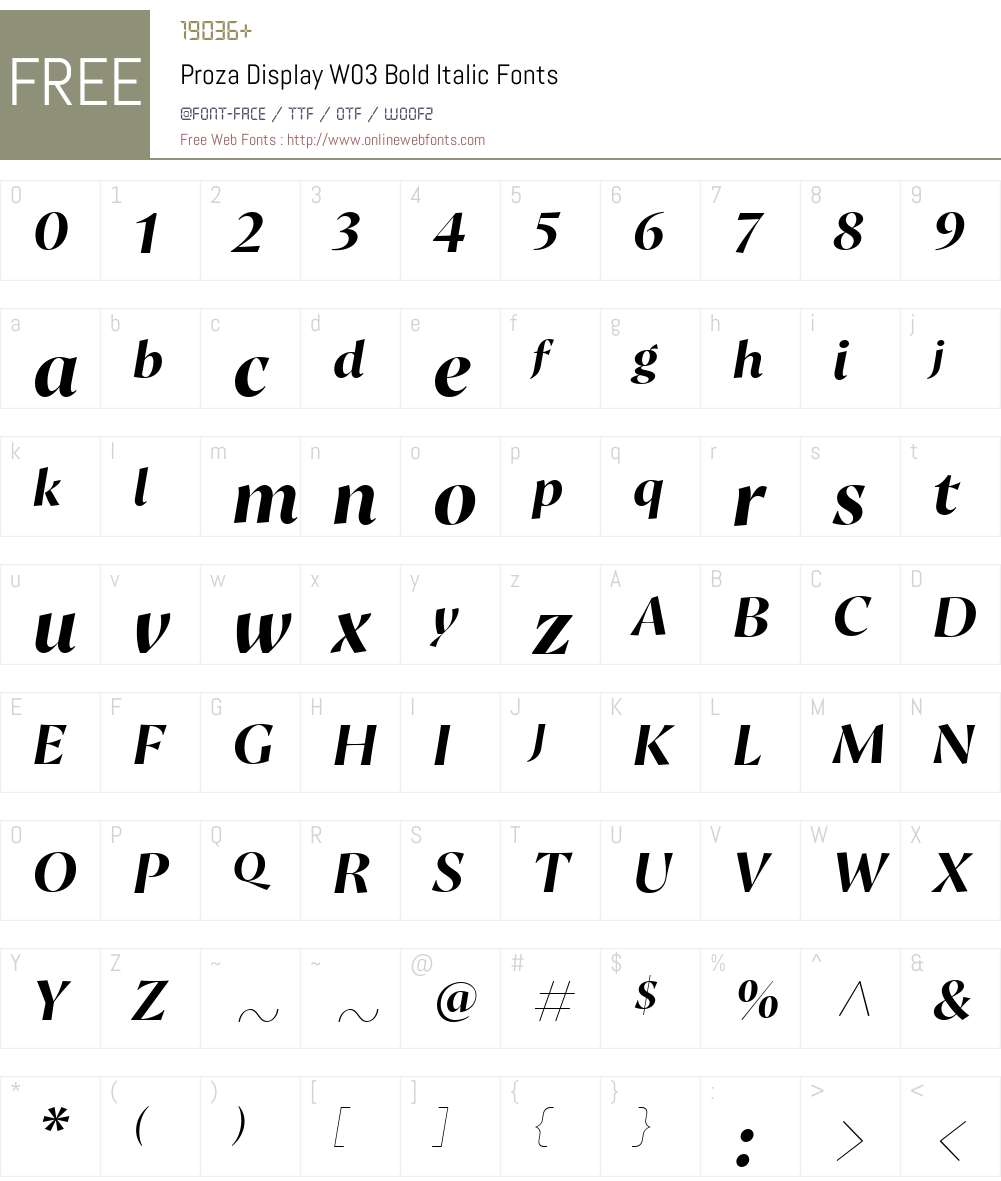 Proza Display Font Screenshots
