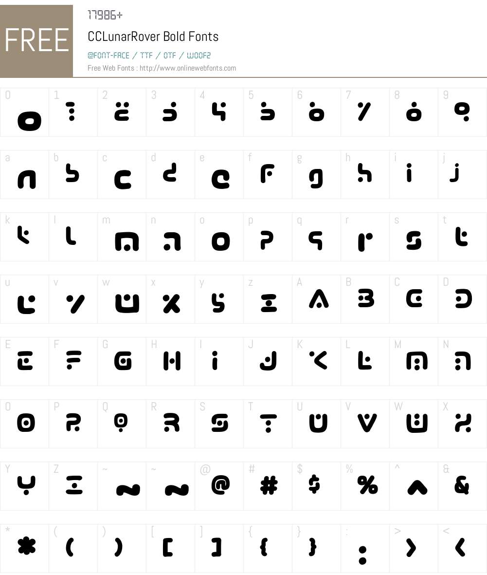 CCLunarRover-Bold Font Screenshots