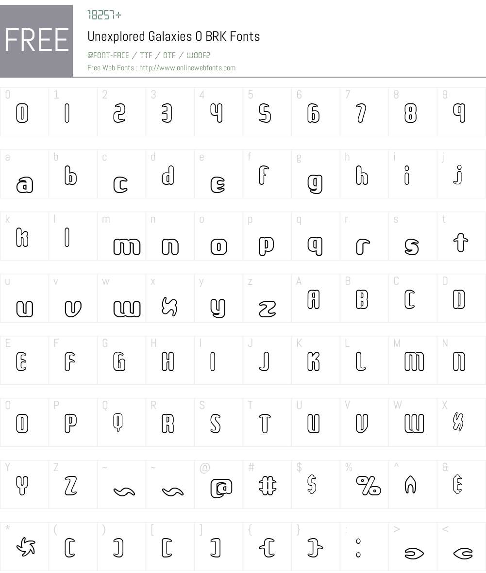 Unexplored Galaxies O BRK Font Screenshots