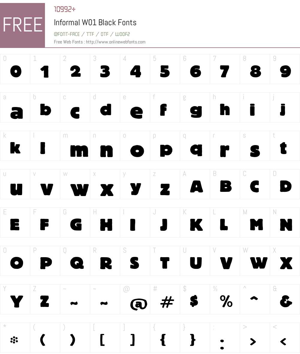 InformalW01-Black Font Screenshots