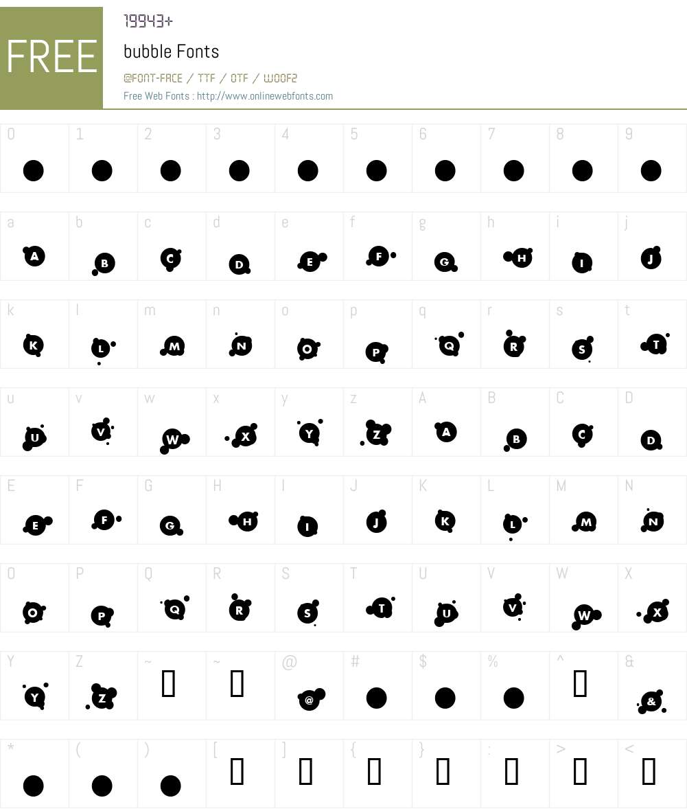 bubble Font Screenshots