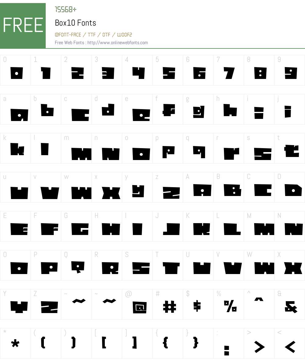 Box10 Font Screenshots