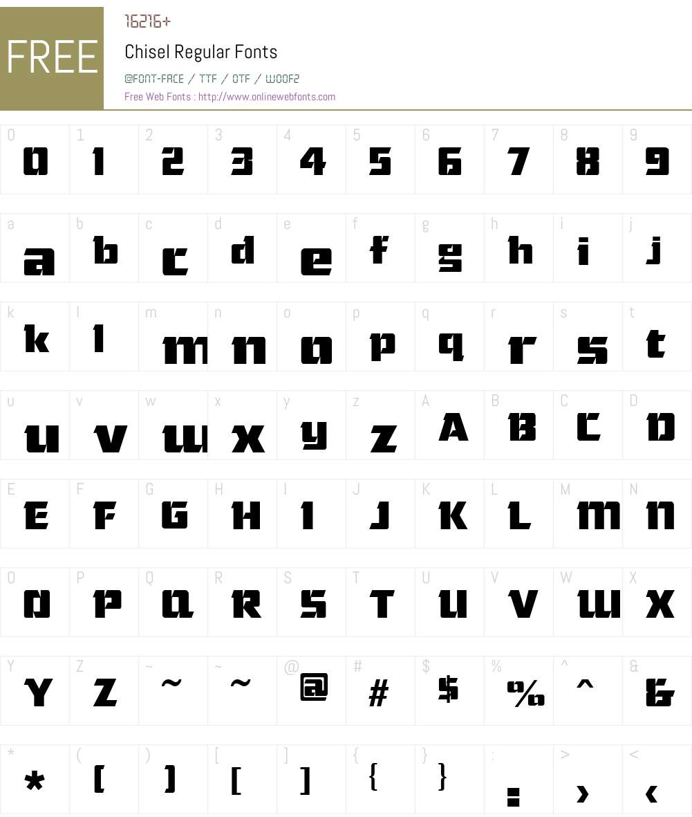Chisel Font Screenshots