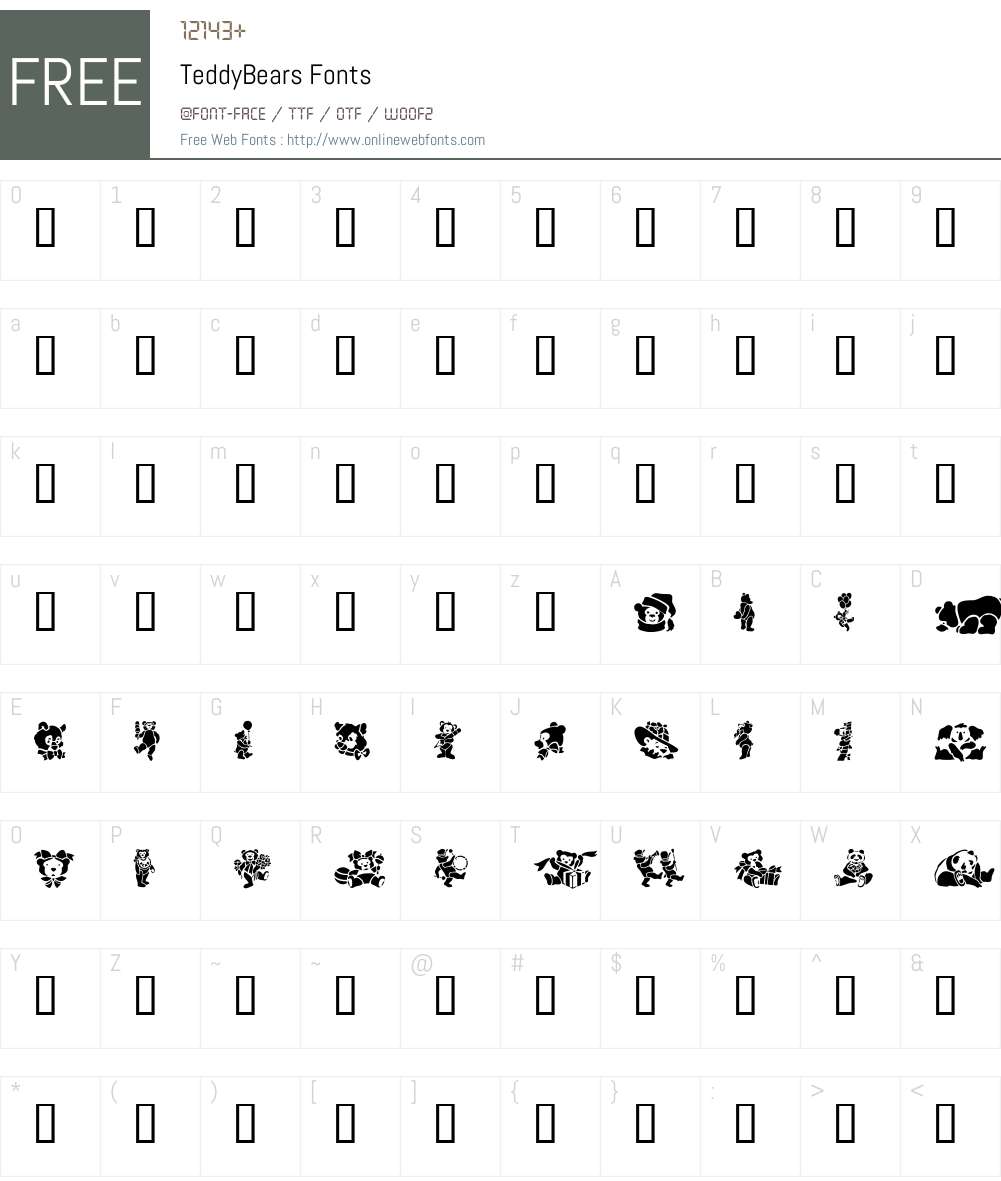 TeddyBears Font Screenshots