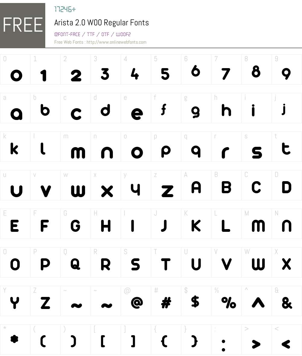Arista2.0W00-Regular Font Screenshots