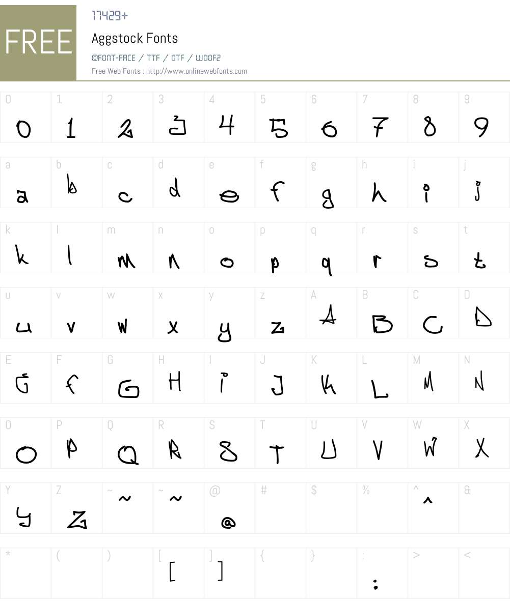 Aggstock Font Screenshots