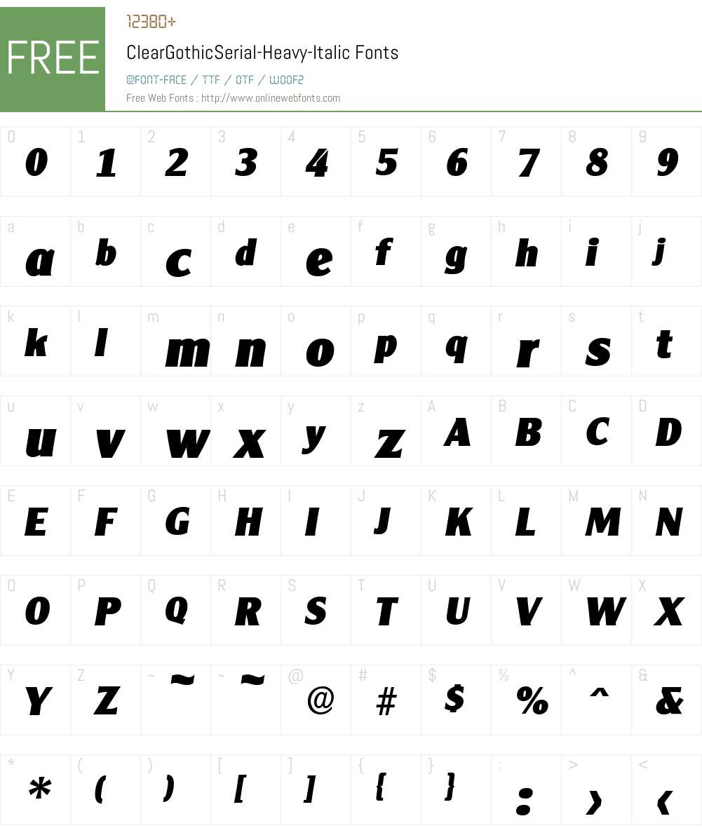 ClearGothicSerial-Heavy Font Screenshots