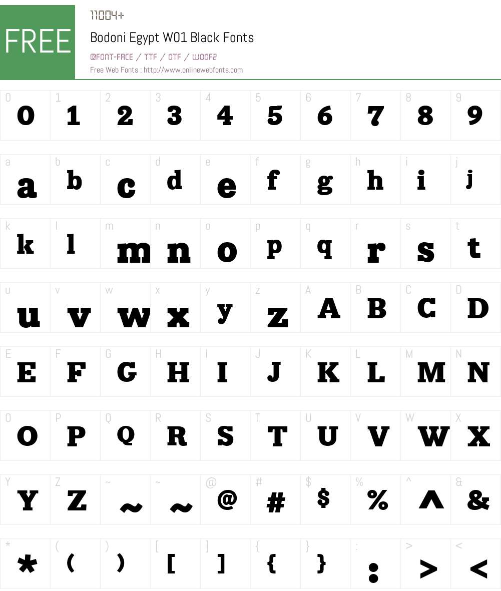 BodoniEgyptW01-Black Font Screenshots