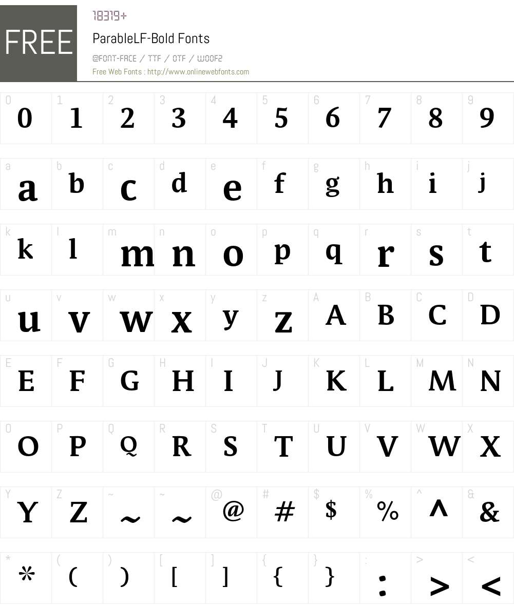 ParableLF-Bold Font Screenshots