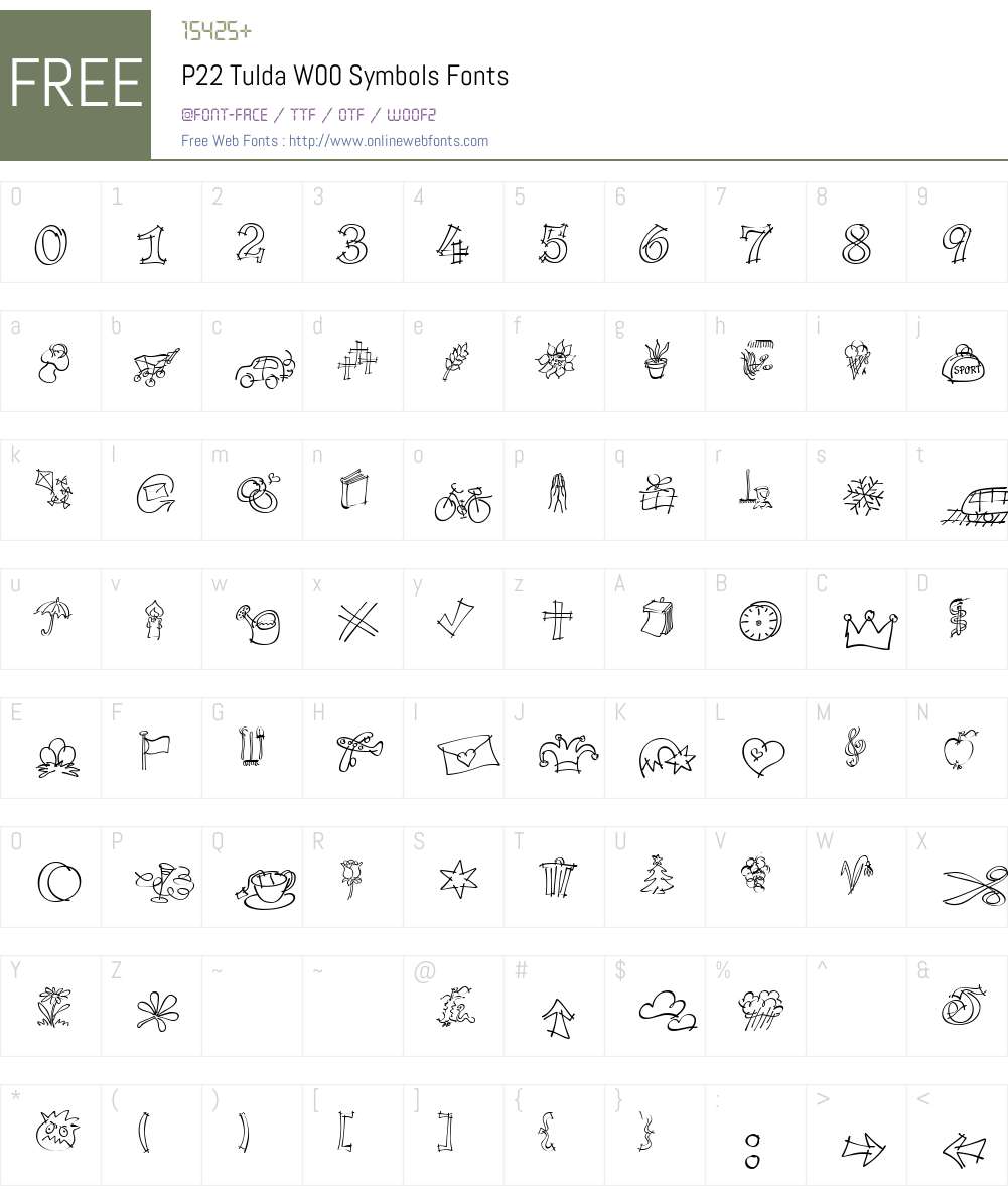 P22TuldaW00-Symbols Font Screenshots