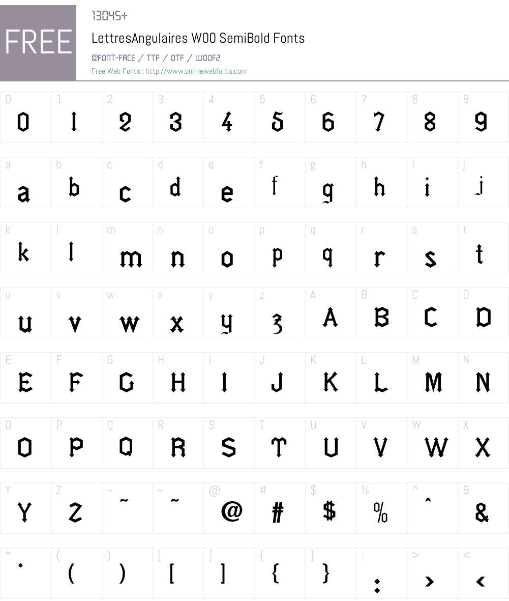 LettresAngulairesW00-SemiBd Font Screenshots