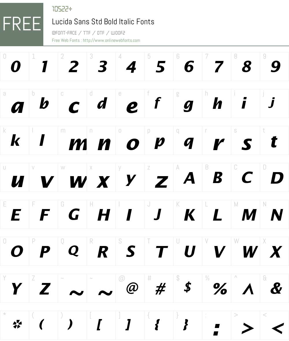 Lucida Sans Std Font Screenshots