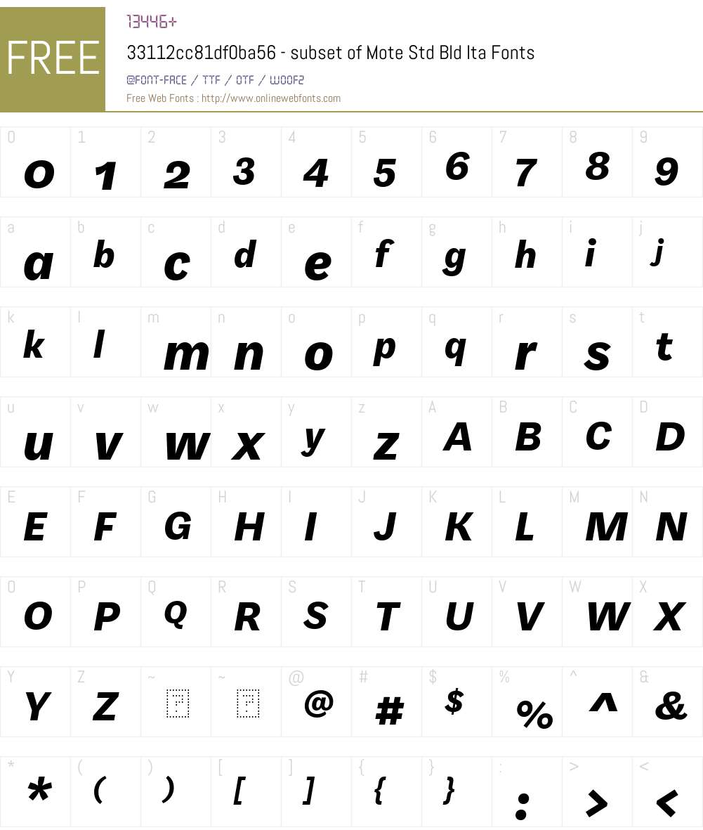 33112cc81df0ba56 - subset of Mote Std Bld Font Screenshots