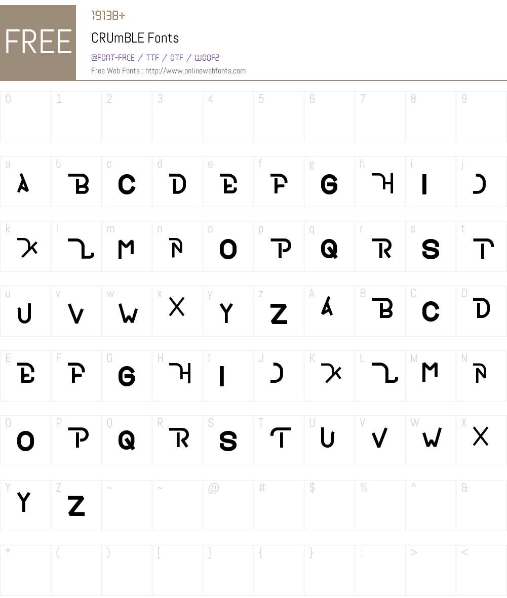 CRUmBLE Font Screenshots