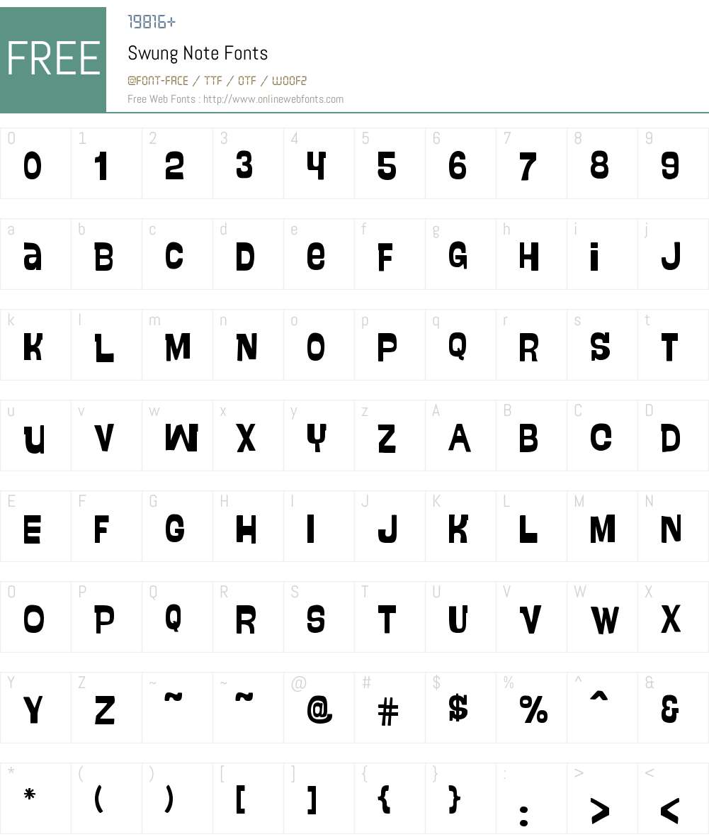 SwungNote Font Screenshots
