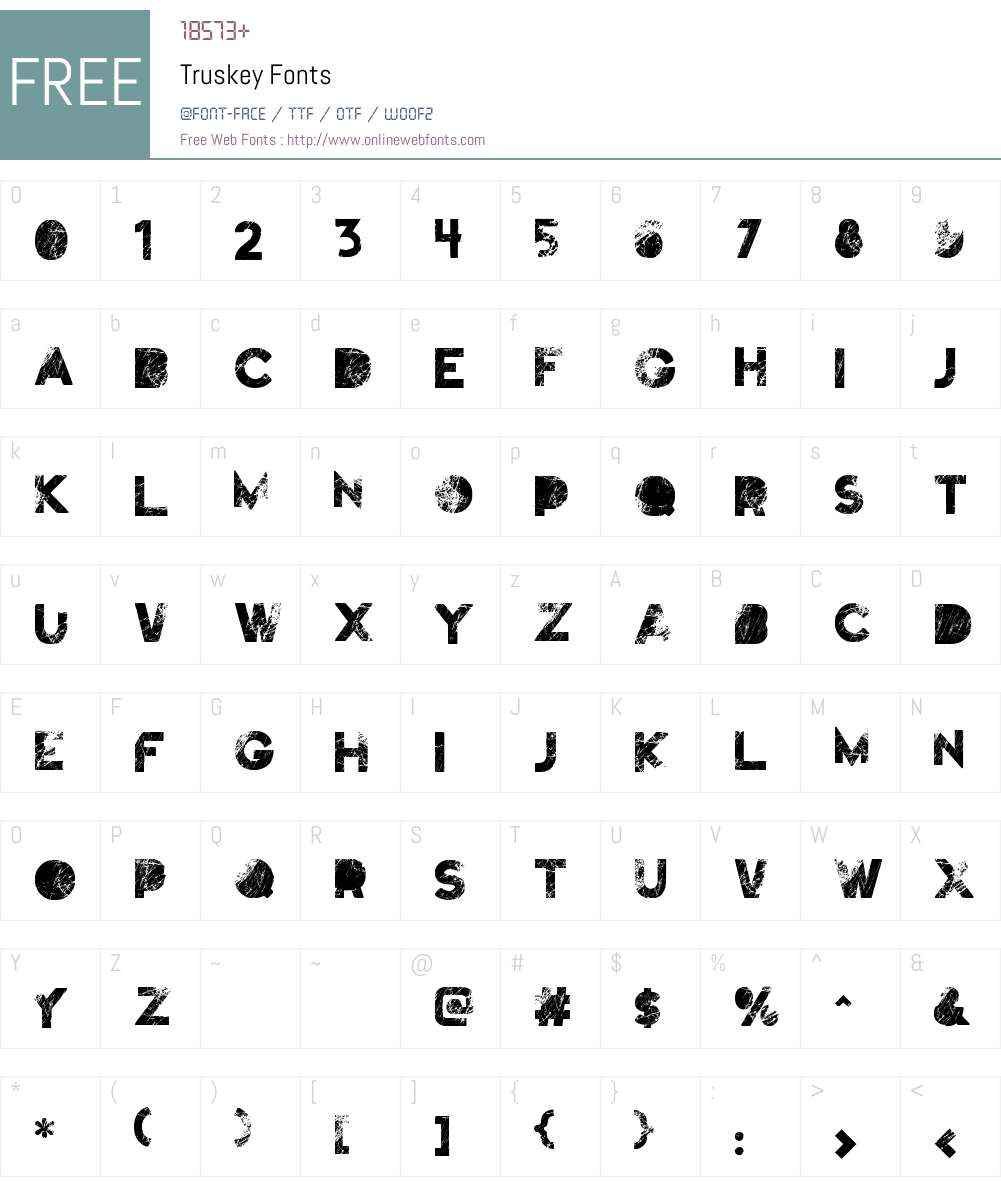 Truskey Font Screenshots