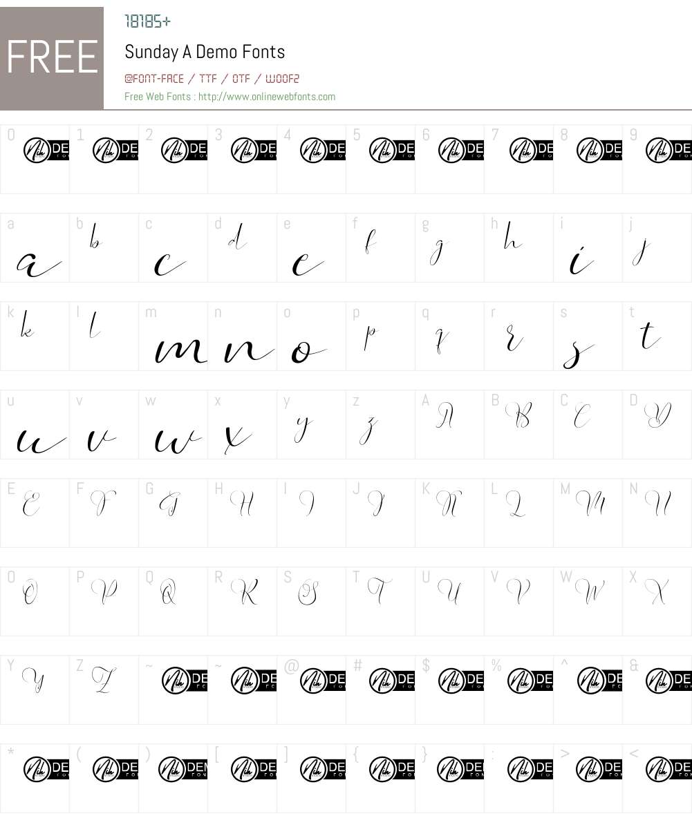 Sunday A Demo 1.001;Fontself Maker 3.5.7 Fonts Free Download ...