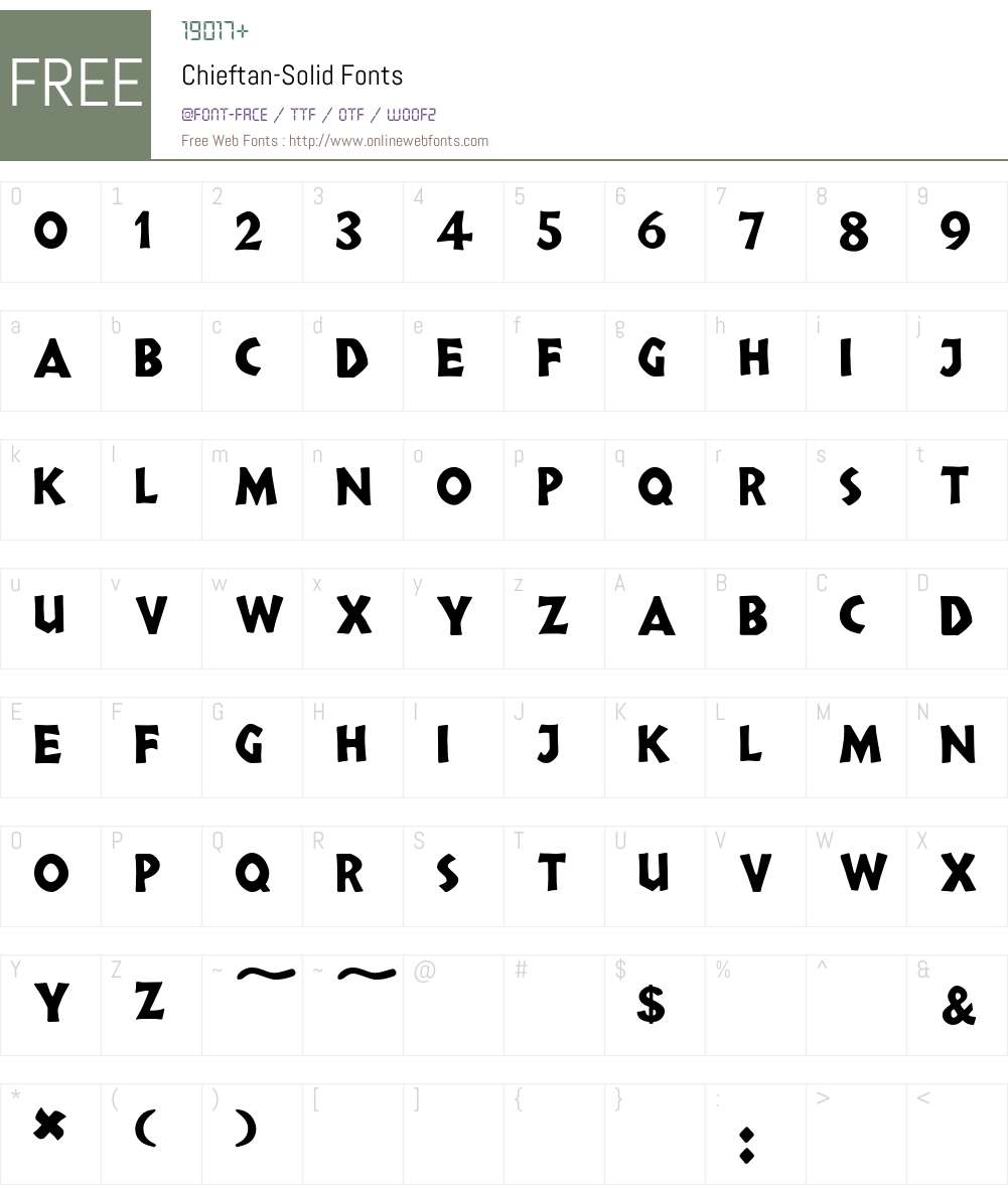 Chieftan Font Screenshots