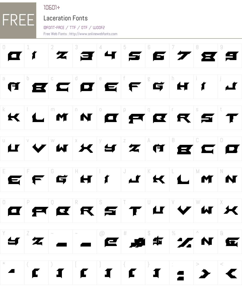 Laceration Font Screenshots