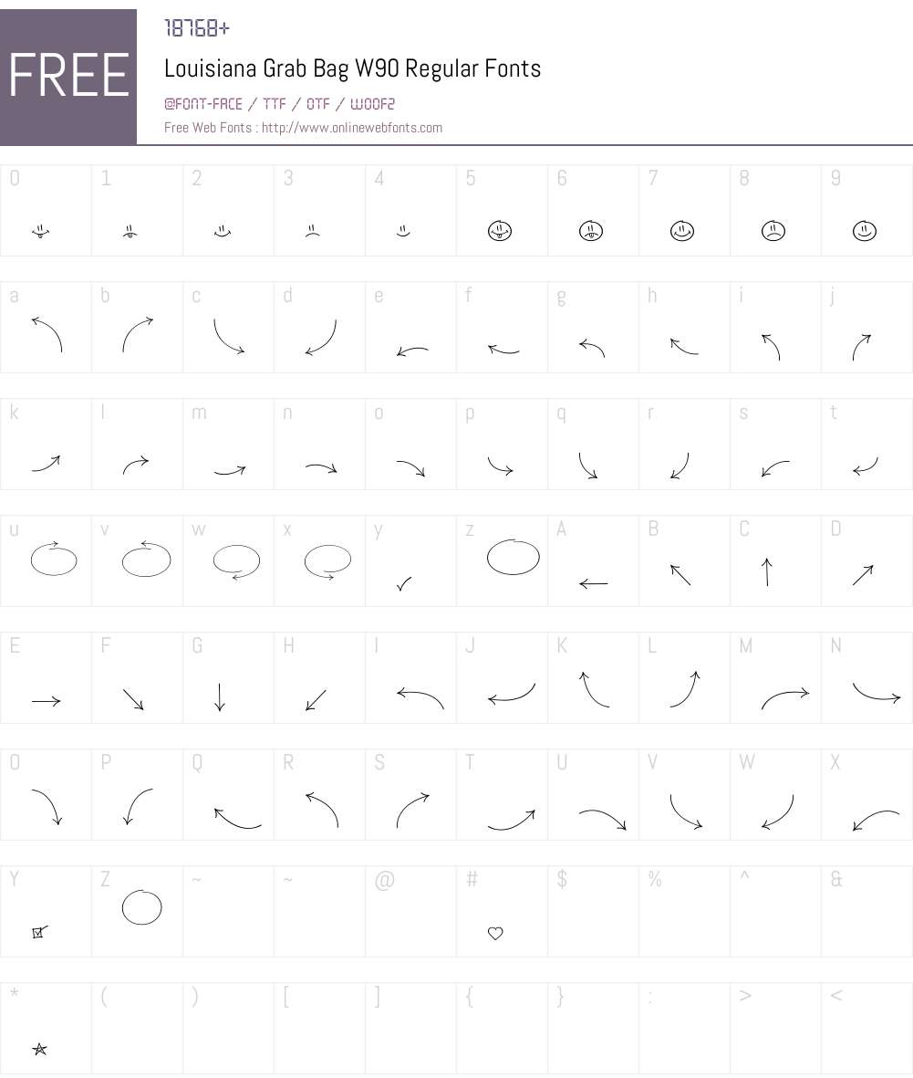 LouisianaGrabBagW90-Regular Font Screenshots