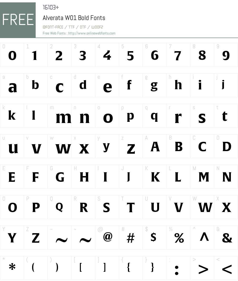 AlverataW01-Bold Font Screenshots