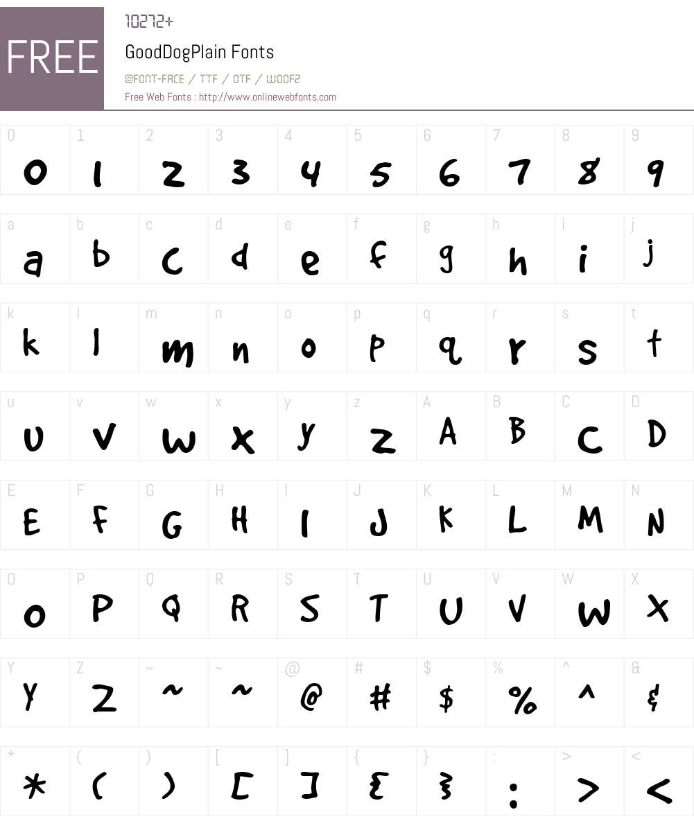 GoodDogPlain Font Screenshots