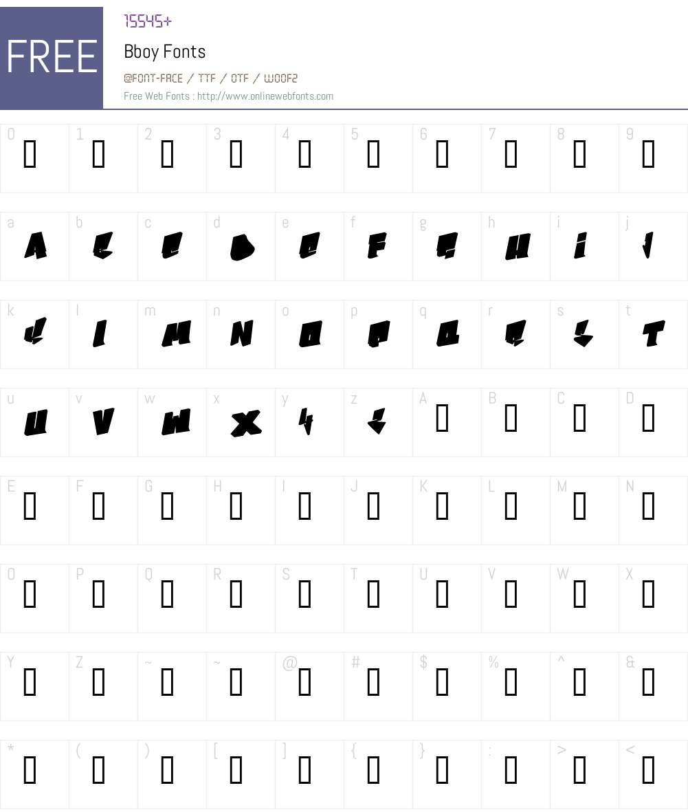 Bboy Font Screenshots