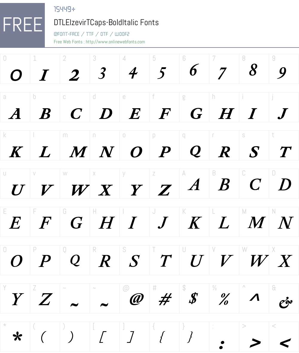 DTLElzevirTCaps Font Screenshots