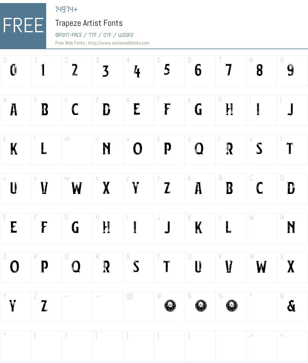 Trapeze Artist Font Screenshots