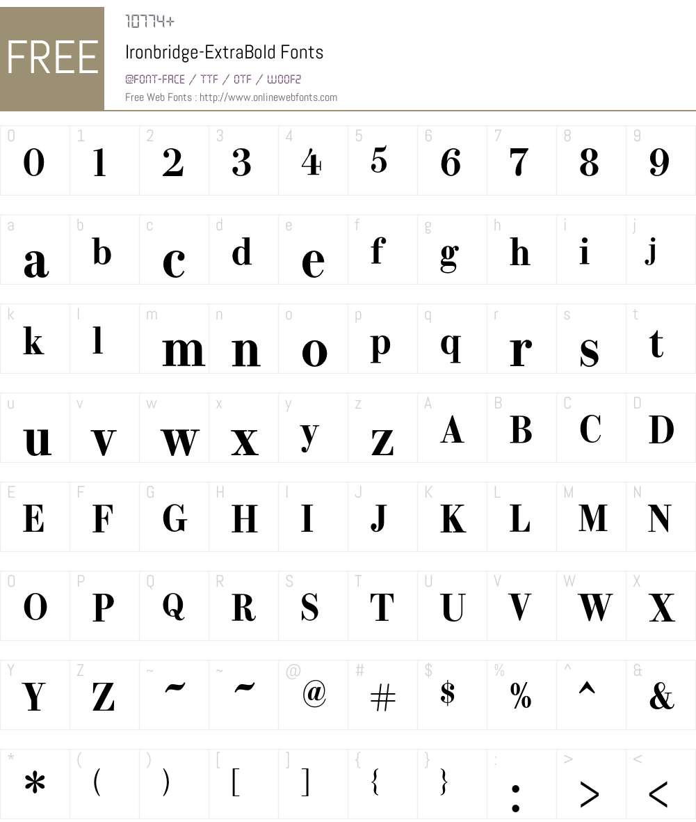 Ironbridge Font Screenshots