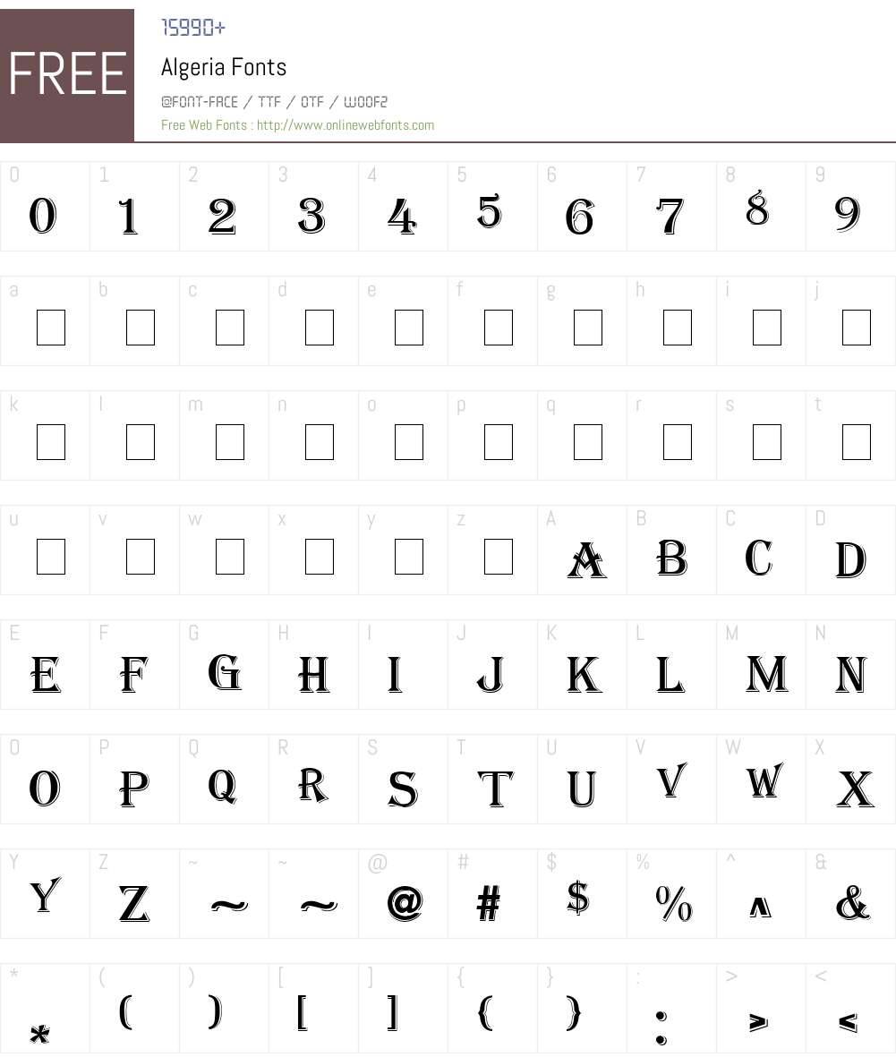 Algeria Font Screenshots