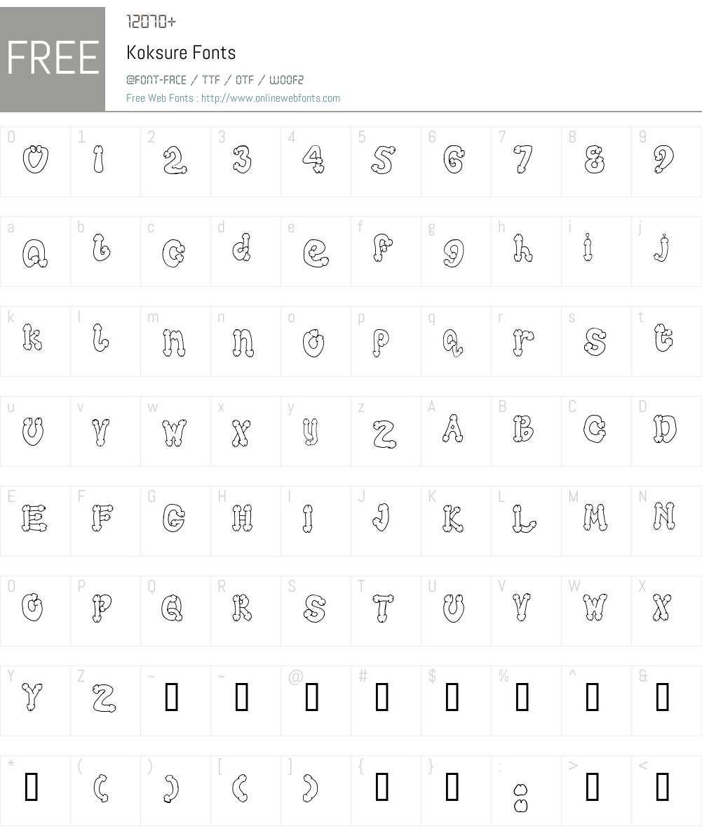 Koksure Font Screenshots