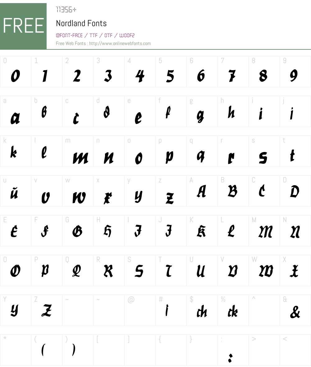 Nordland Font Screenshots