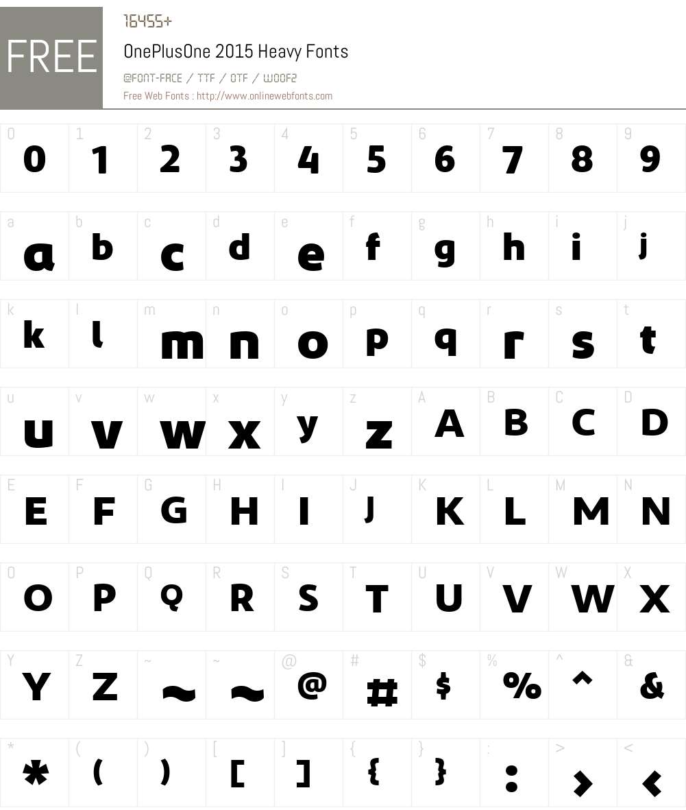 OnePlusOne 2015 Font Screenshots