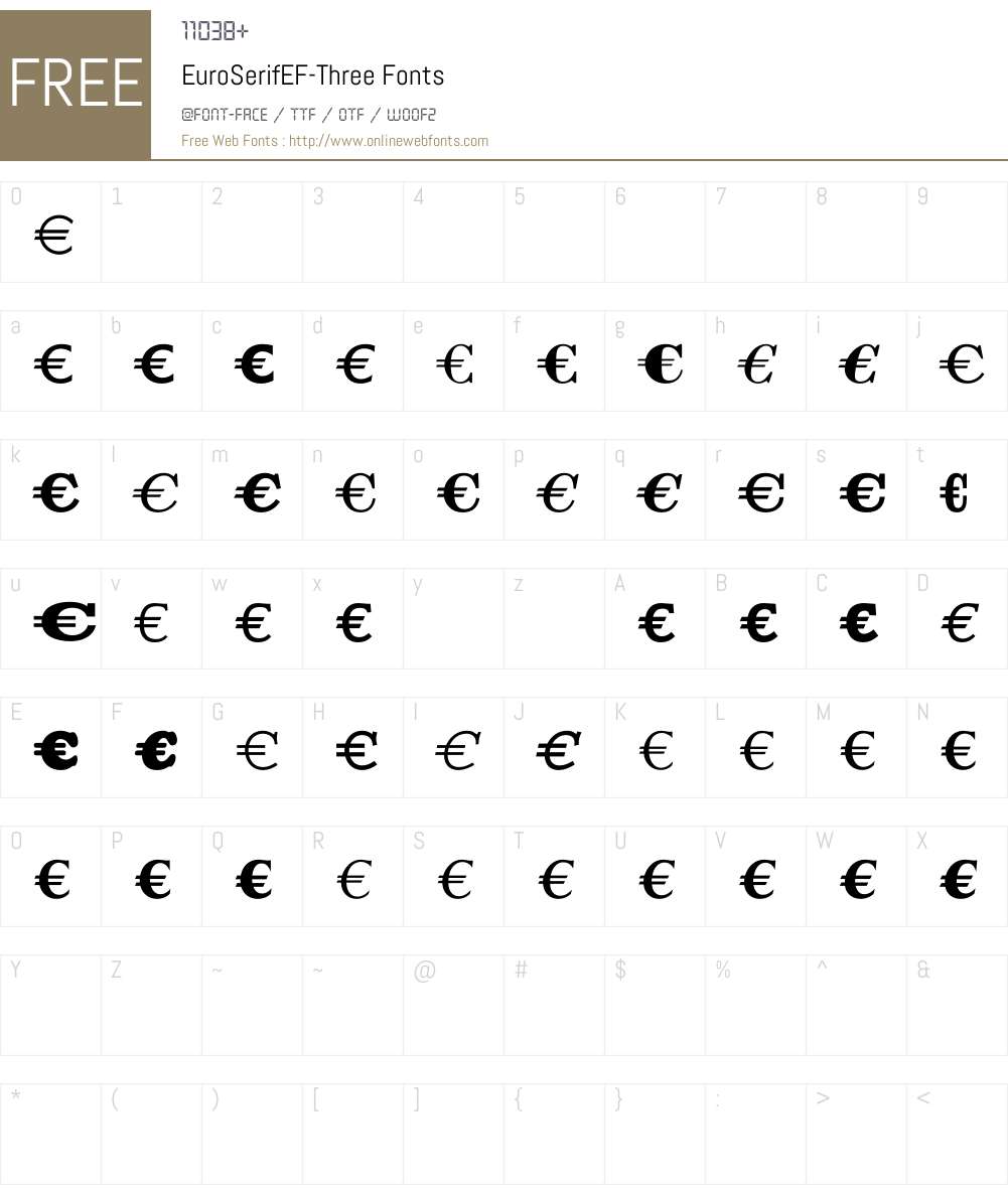 EuroSerifEF Font Screenshots