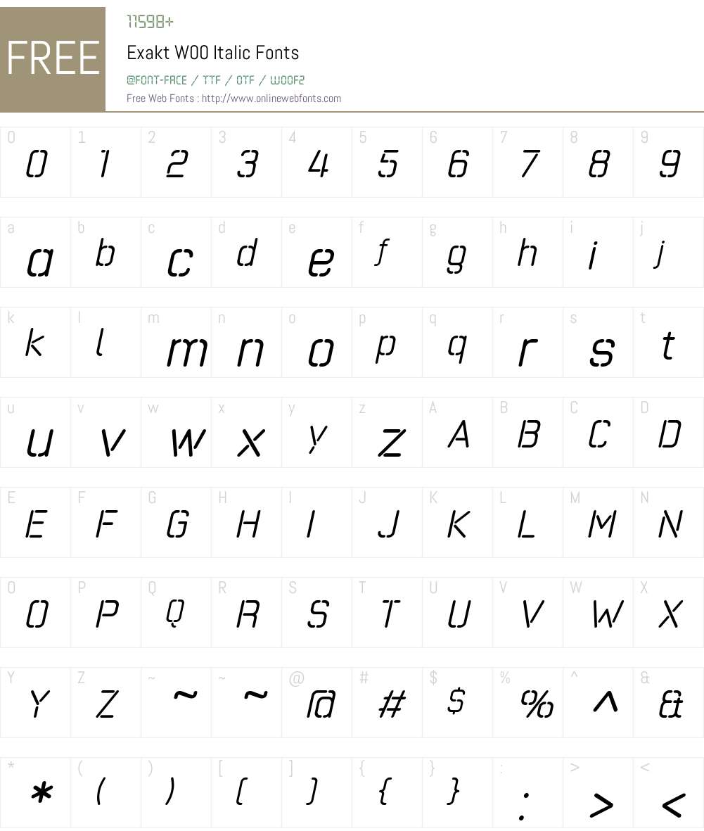 Exakt Font Screenshots