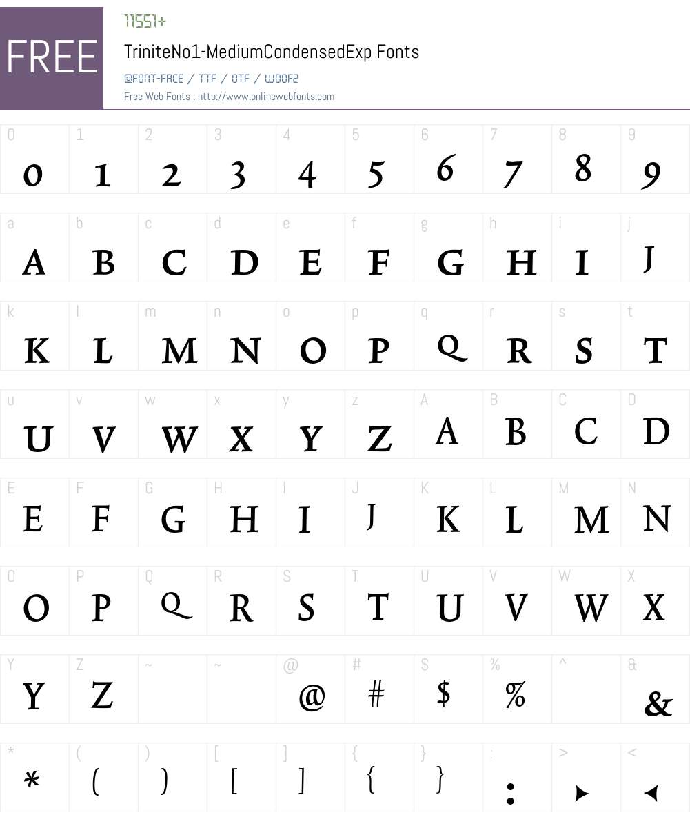 TriniteNo1 Font Screenshots