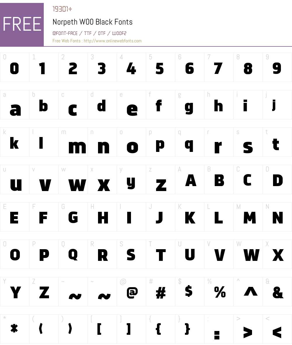 NorpethW00-Black Font Screenshots