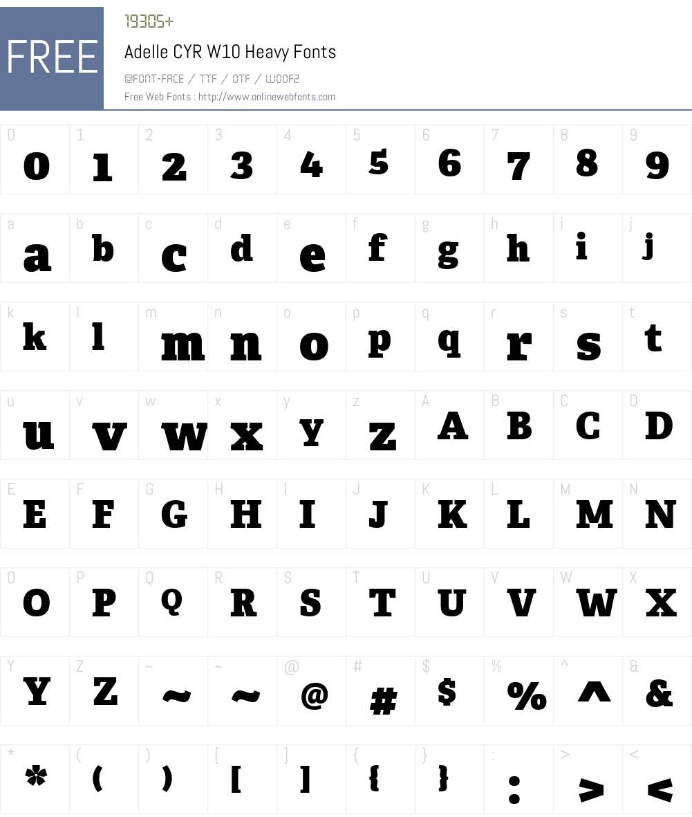AdelleCYRW10-Heavy Font Screenshots