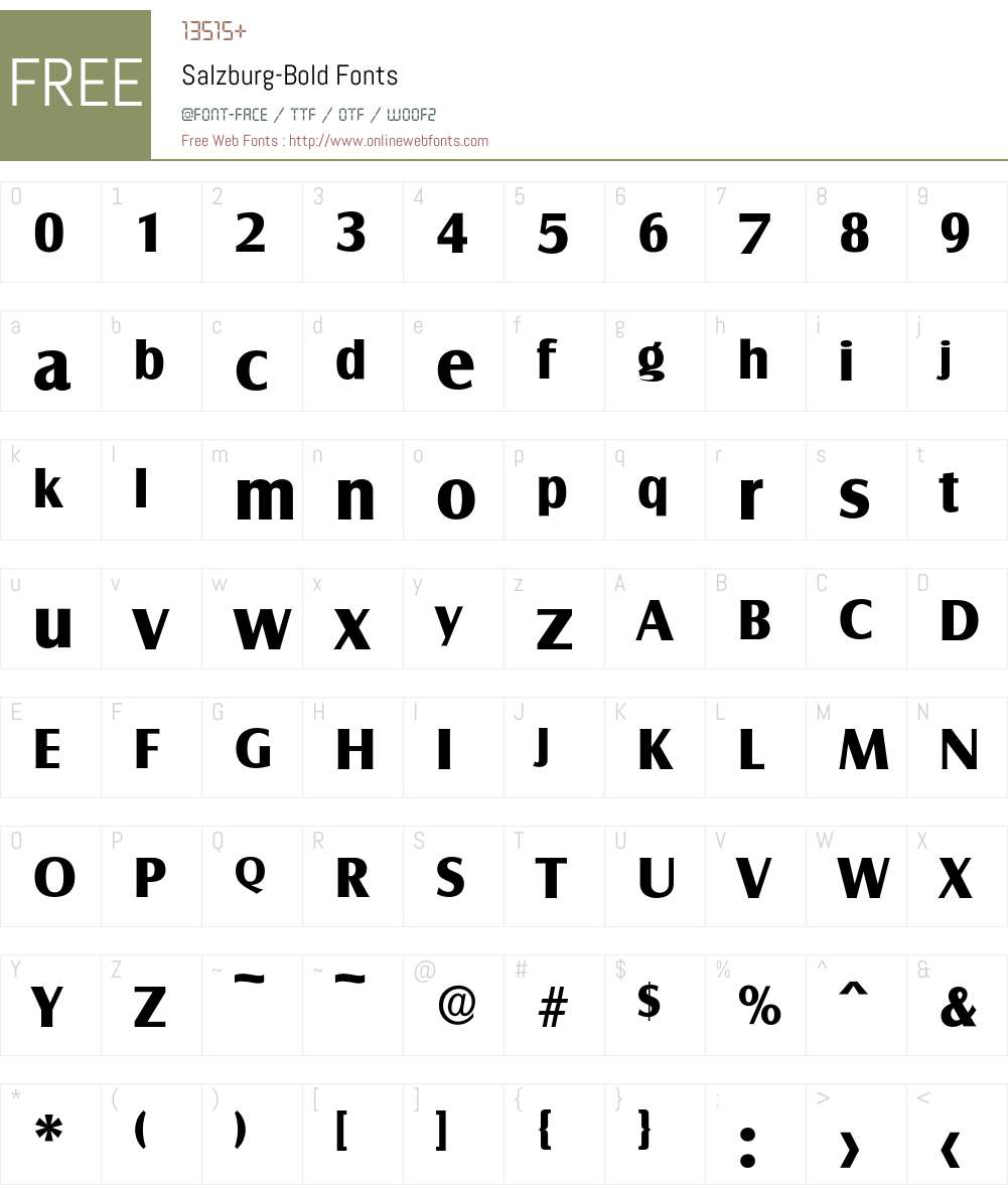 Salzburg-Bold Font Screenshots