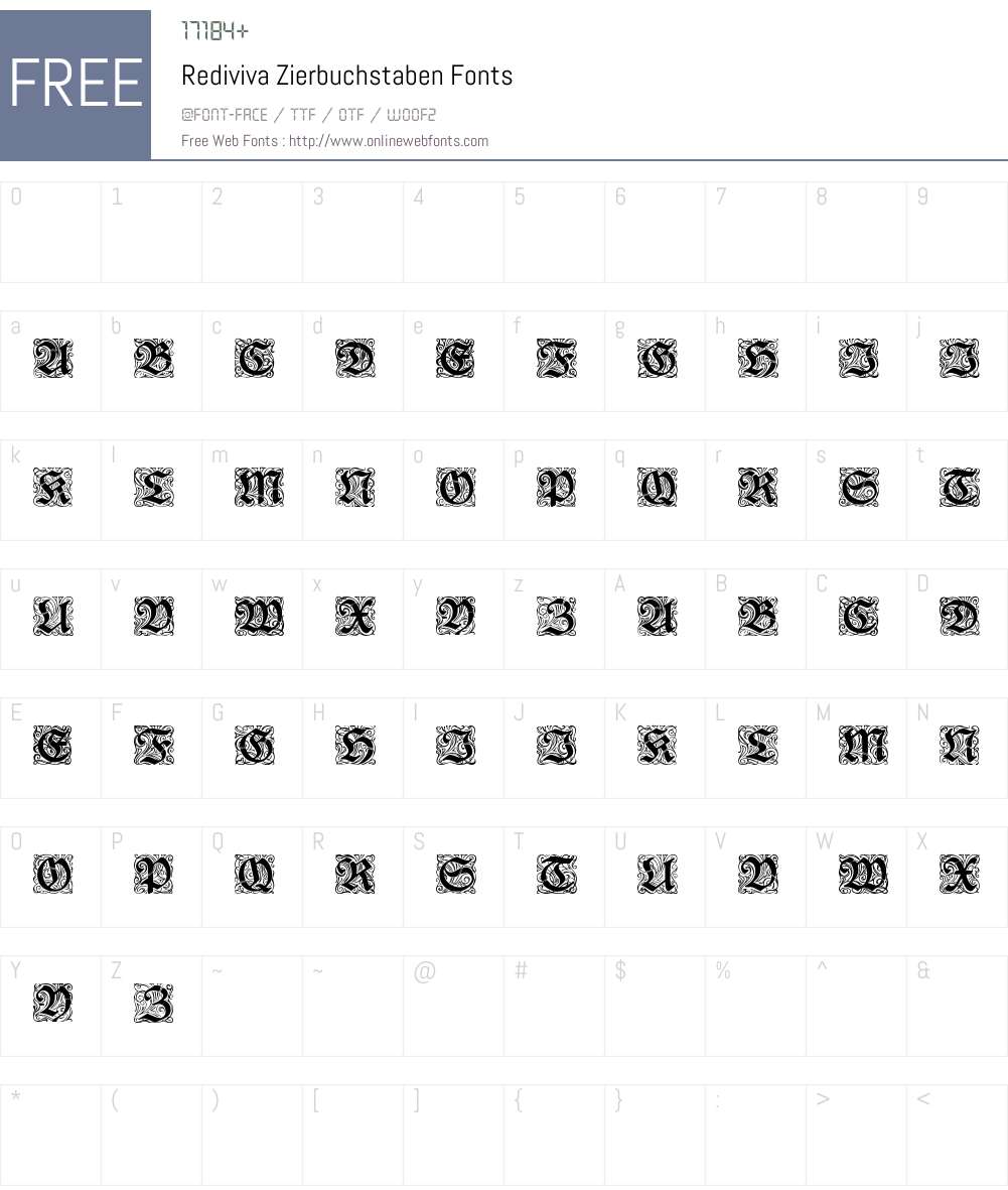 Rediviva Font Screenshots
