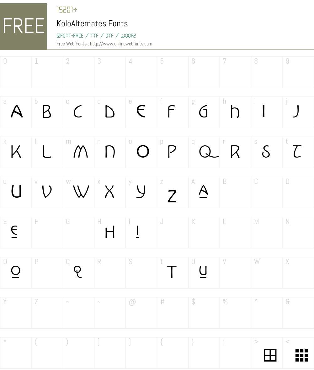 KoloAlternates Font Screenshots