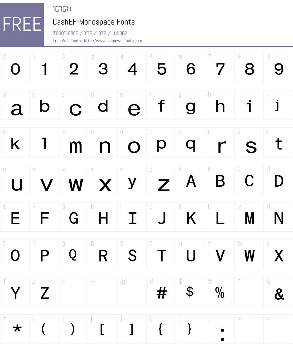 CashEF Font Screenshots