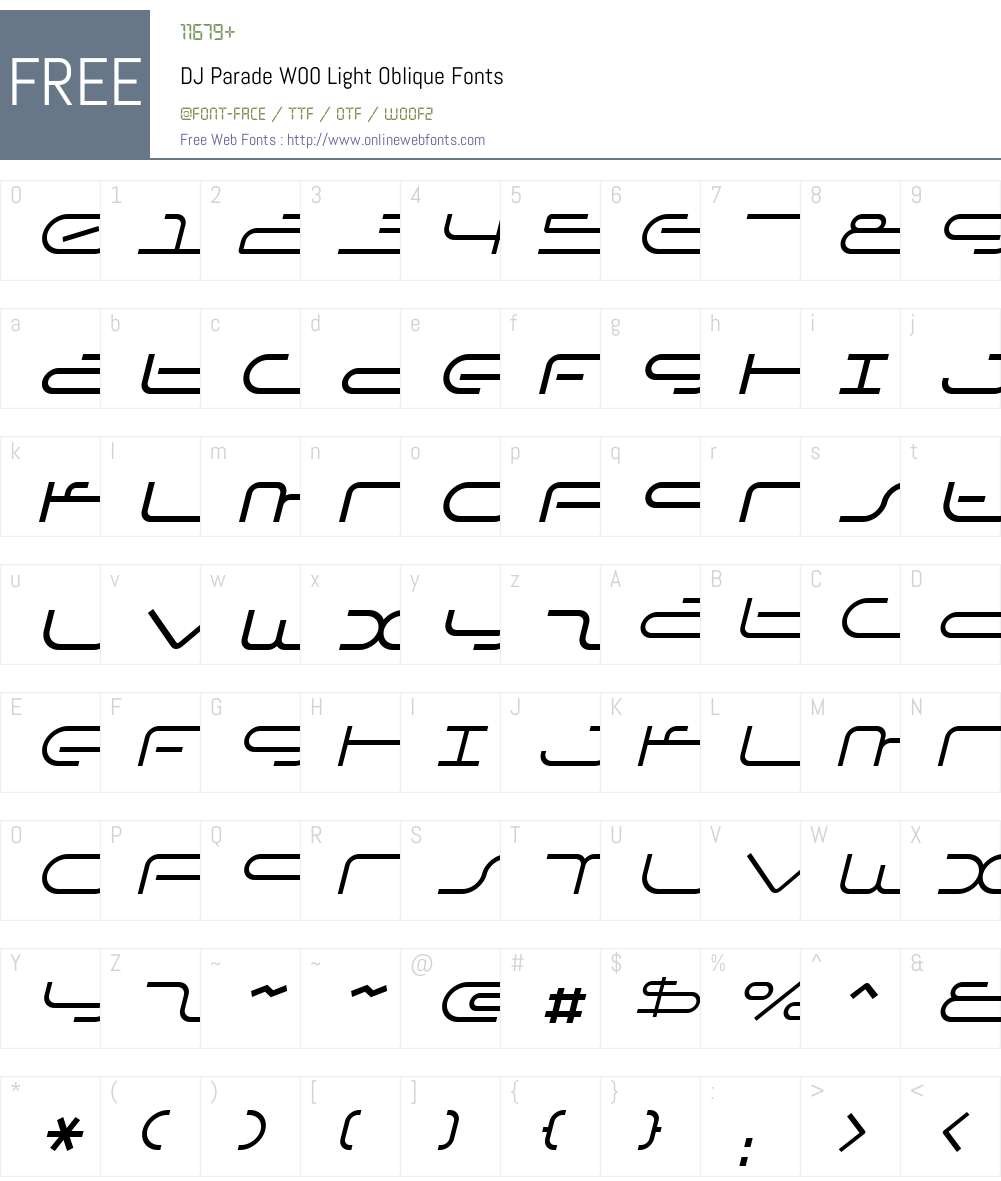 DJ Parade Font Screenshots