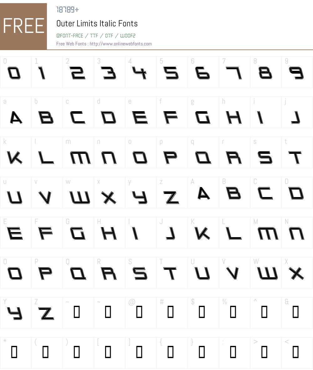 Outer Limits Font Screenshots