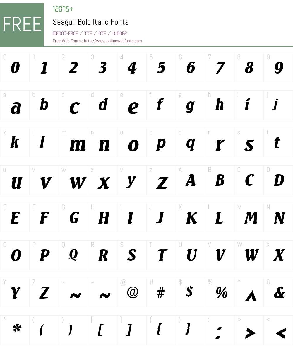 Seagull Font Screenshots