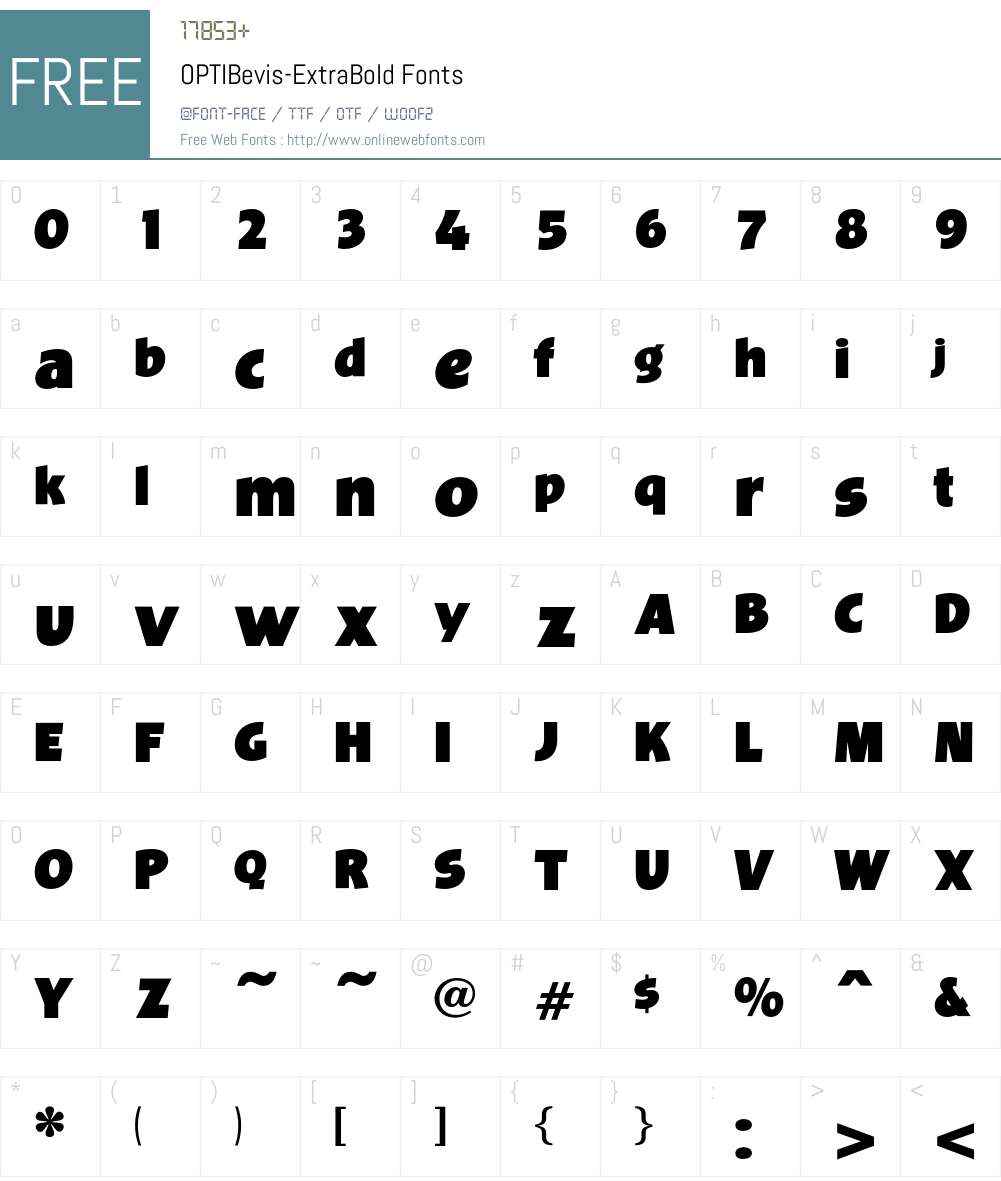 OPTIBevis Font Screenshots
