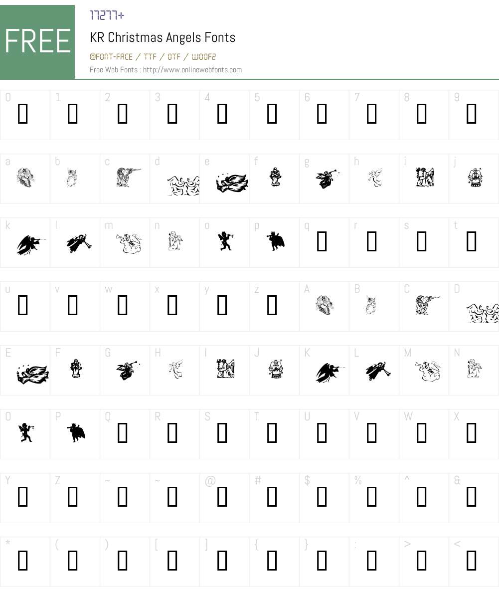 KR Christmas Angels Font Screenshots