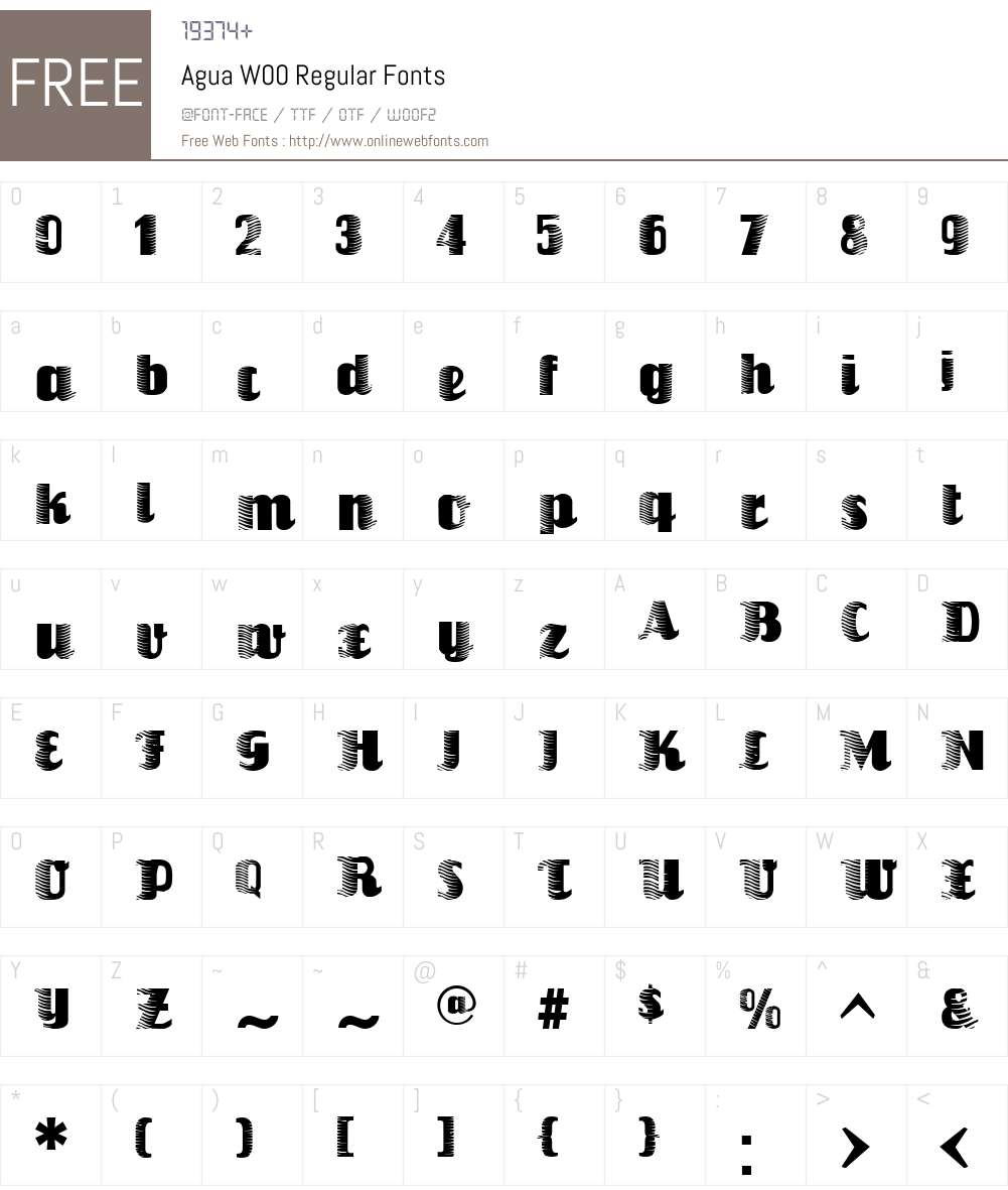 AguaW00-Regular Font Screenshots